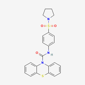 molecular formula C23H21N3O3S2 B4885194 N-[4-(PYRROLIDINE-1-SULFONYL)PHENYL]-10H-PHENOTHIAZINE-10-CARBOXAMIDE 