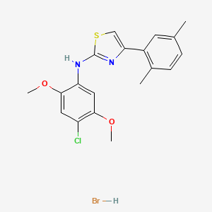 molecular formula C19H20BrClN2O2S B4885222 N-(4-chloro-2,5-dimethoxyphenyl)-4-(2,5-dimethylphenyl)-1,3-thiazol-2-amine;hydrobromide 