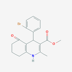 molecular formula C18H18BrNO3 B4885261 Methyl 4-(2-bromophenyl)-2-methyl-5-oxo-1,4,5,6,7,8-hexahydroquinoline-3-carboxylate 