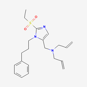 molecular formula C21H29N3O2S B4885378 N-allyl-N-{[2-(ethylsulfonyl)-1-(3-phenylpropyl)-1H-imidazol-5-yl]methyl}-2-propen-1-amine 