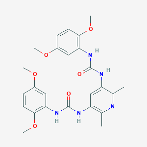 molecular formula C25H29N5O6 B488562 N-(5-{[(2,5-dimethoxyanilino)carbonyl]amino}-2,6-dimethyl-3-pyridinyl)-N'-(2,5-dimethoxyphenyl)urea CAS No. 622789-78-0