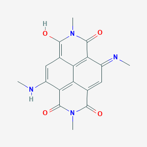 molecular formula C18H16N4O4 B4885650 14-Hydroxy-6,13-dimethyl-3-(methylamino)-10-methylimino-6,13-diazatetracyclo[6.6.2.04,16.011,15]hexadeca-1(14),2,4(16),8,11(15)-pentaene-5,7,12-trione 