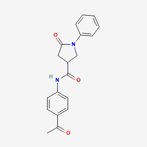molecular formula C19H18N2O3 B4885663 N-(4-acetylphenyl)-5-oxo-1-phenylpyrrolidine-3-carboxamide 