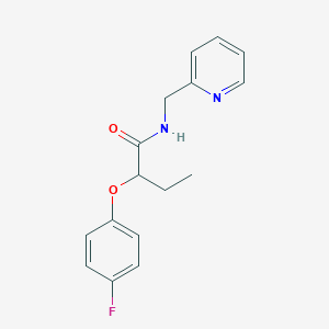 molecular formula C16H17FN2O2 B4885764 2-(4-fluorophenoxy)-N-(pyridin-2-ylmethyl)butanamide 