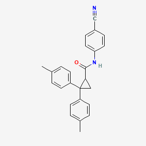 molecular formula C25H22N2O B4885812 N-(4-cyanophenyl)-2,2-bis(4-methylphenyl)cyclopropane-1-carboxamide 