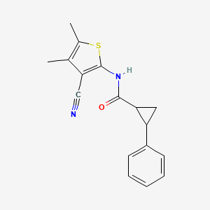 molecular formula C17H16N2OS B4885868 N-(3-cyano-4,5-dimethylthiophen-2-yl)-2-phenylcyclopropanecarboxamide 