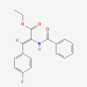 molecular formula C18H16FNO3 B4885956 ETHYL (2Z)-3-(4-FLUOROPHENYL)-2-(PHENYLFORMAMIDO)PROP-2-ENOATE 