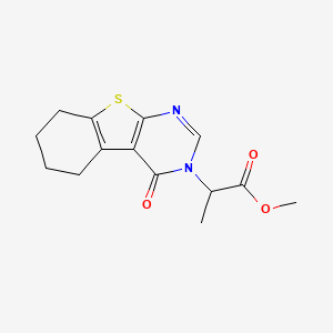 molecular formula C14H16N2O3S B4886039 Methyl 2-(4-oxo-5,6,7,8-tetrahydro-[1]benzothiolo[2,3-d]pyrimidin-3-yl)propanoate 