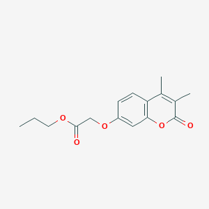 molecular formula C16H18O5 B4886122 propyl [(3,4-dimethyl-2-oxo-2H-chromen-7-yl)oxy]acetate 