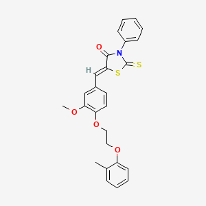 molecular formula C26H23NO4S2 B4886142 (5Z)-5-{3-methoxy-4-[2-(2-methylphenoxy)ethoxy]benzylidene}-3-phenyl-2-thioxo-1,3-thiazolidin-4-one 