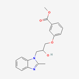molecular formula C19H20N2O4 B4886145 Methyl 3-[2-hydroxy-3-(2-methylbenzimidazol-1-yl)propoxy]benzoate 