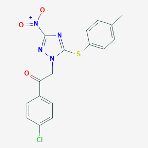 1-(4-chlorophenyl)-2-{3-nitro-5-[(4-methylphenyl)sulfanyl]-1H-1,2,4-triazol-1-yl}ethanone