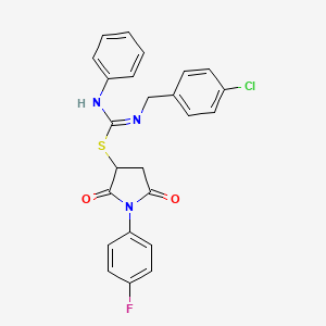 molecular formula C24H19ClFN3O2S B4886326 [1-(4-fluorophenyl)-2,5-dioxopyrrolidin-3-yl] N'-[(4-chlorophenyl)methyl]-N-phenylcarbamimidothioate 