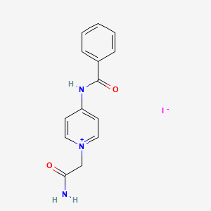 molecular formula C14H14IN3O2 B4886359 N-[1-(2-amino-2-oxoethyl)pyridin-1-ium-4-yl]benzamide;iodide 