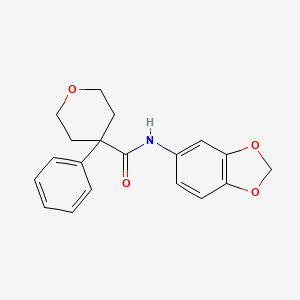 molecular formula C19H19NO4 B4886374 N-(2H-1,3-benzodioxol-5-yl)-4-phenyloxane-4-carboxamide 