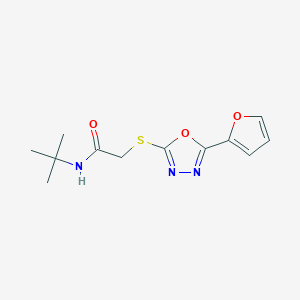 molecular formula C12H15N3O3S B488640 N-tert-butyl-2-[[5-(furan-2-yl)-1,3,4-oxadiazol-2-yl]sulfanyl]acetamide CAS No. 724437-89-2
