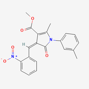 molecular formula C21H18N2O5 B4886507 methyl (4Z)-2-methyl-1-(3-methylphenyl)-4-(2-nitrobenzylidene)-5-oxo-4,5-dihydro-1H-pyrrole-3-carboxylate 