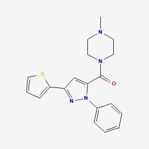 molecular formula C19H20N4OS B4886548 (4-methylpiperazino)[1-phenyl-3-(2-thienyl)-1H-pyrazol-5-yl]methanone 