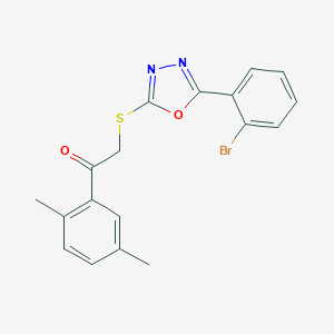 2-[[5-(2-Bromophenyl)-1,3,4-oxadiazol-2-yl]sulfanyl]-1-(2,5-dimethylphenyl)ethanone