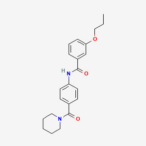 molecular formula C22H26N2O3 B4886625 N-[4-(piperidine-1-carbonyl)phenyl]-3-propoxybenzamide 