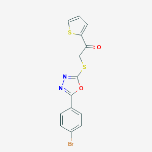 2-[[5-(4-Bromophenyl)-1,3,4-oxadiazol-2-yl]sulfanyl]-1-thiophen-2-ylethanone