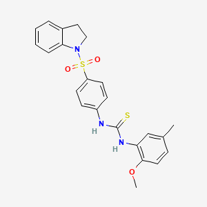 molecular formula C23H23N3O3S2 B4886793 N-[4-(2,3-dihydro-1H-indol-1-ylsulfonyl)phenyl]-N'-(2-methoxy-5-methylphenyl)thiourea 