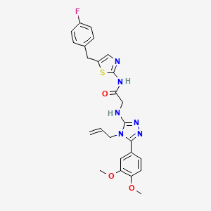 molecular formula C25H25FN6O3S B4886876 2-[[5-(3,4-dimethoxyphenyl)-4-prop-2-enyl-1,2,4-triazol-3-yl]amino]-N-[5-[(4-fluorophenyl)methyl]-1,3-thiazol-2-yl]acetamide 