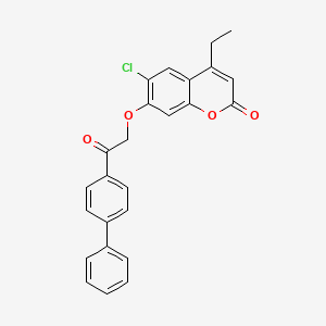 molecular formula C25H19ClO4 B4886933 7-(2-{[1,1'-BIPHENYL]-4-YL}-2-OXOETHOXY)-6-CHLORO-4-ETHYL-2H-CHROMEN-2-ONE 