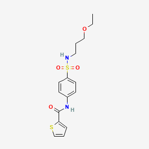 molecular formula C16H20N2O4S2 B4886950 N-{4-[(3-ethoxypropyl)sulfamoyl]phenyl}thiophene-2-carboxamide 