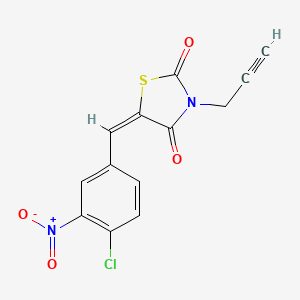molecular formula C13H7ClN2O4S B4887009 (5E)-5-[(4-chloro-3-nitrophenyl)methylidene]-3-prop-2-ynyl-1,3-thiazolidine-2,4-dione 