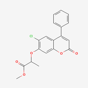 molecular formula C19H15ClO5 B4887161 methyl 2-[(6-chloro-2-oxo-4-phenyl-2H-chromen-7-yl)oxy]propanoate 