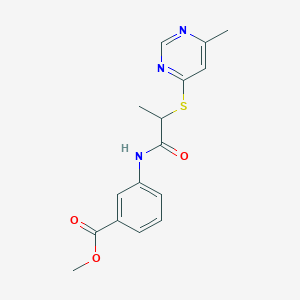 molecular formula C16H17N3O3S B4887174 Methyl 3-[2-(6-methylpyrimidin-4-yl)sulfanylpropanoylamino]benzoate 