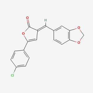 molecular formula C18H11ClO4 B4887203 3-(1,3-benzodioxol-5-ylmethylene)-5-(4-chlorophenyl)-2(3H)-furanone 