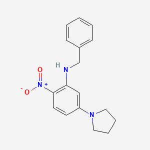 molecular formula C17H19N3O2 B4887276 N-benzyl-2-nitro-5-(pyrrolidin-1-yl)aniline 