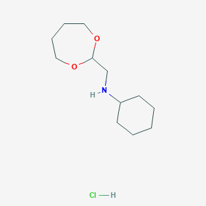 molecular formula C12H24ClNO2 B4887322 N-(1,3-dioxepan-2-ylmethyl)cyclohexanamine;hydrochloride 