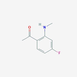 molecular formula C9H10FNO B048874 1-[4-Fluoro-2-(methylamino)phenyl]ethanone CAS No. 124958-64-1