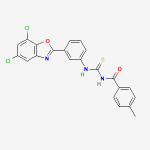 molecular formula C22H15Cl2N3O2S B4887485 N-{[3-(5,7-dichloro-1,3-benzoxazol-2-yl)phenyl]carbamothioyl}-4-methylbenzamide 