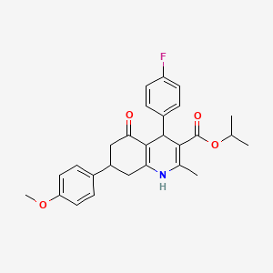 molecular formula C27H28FNO4 B4887487 propan-2-yl 4-(4-fluorophenyl)-7-(4-methoxyphenyl)-2-methyl-5-oxo-1,4,5,6,7,8-hexahydroquinoline-3-carboxylate 