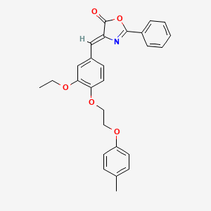 molecular formula C27H25NO5 B4887631 (4Z)-4-[[3-ethoxy-4-[2-(4-methylphenoxy)ethoxy]phenyl]methylidene]-2-phenyl-1,3-oxazol-5-one 