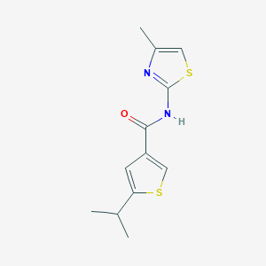 molecular formula C12H14N2OS2 B4887763 N-(4-METHYL-13-THIAZOL-2-YL)-5-(PROPAN-2-YL)THIOPHENE-3-CARBOXAMIDE 