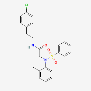 molecular formula C23H23ClN2O3S B4887937 N-[2-(4-CHLOROPHENYL)ETHYL]-2-[N-(2-METHYLPHENYL)BENZENESULFONAMIDO]ACETAMIDE 