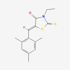molecular formula C15H17NOS2 B4888060 (5Z)-3-ethyl-2-sulfanylidene-5-[(2,4,6-trimethylphenyl)methylidene]-1,3-thiazolidin-4-one 