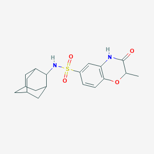 molecular formula C19H24N2O4S B4888067 6-[(adamantan-2-ylamino)sulfonyl]-2-methyl-2H,4H-benzo[e]1,4-oxazaperhydroin-3-one 