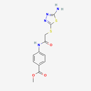 molecular formula C12H12N4O3S2 B4888201 METHYL 4-{2-[(5-AMINO-1,3,4-THIADIAZOL-2-YL)SULFANYL]ACETAMIDO}BENZOATE 
