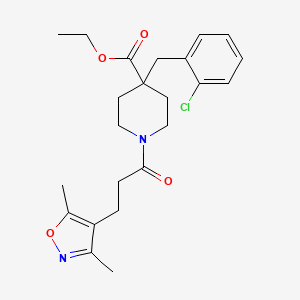molecular formula C23H29ClN2O4 B4888253 Ethyl 4-[(2-chlorophenyl)methyl]-1-[3-(3,5-dimethyl-1,2-oxazol-4-yl)propanoyl]piperidine-4-carboxylate 