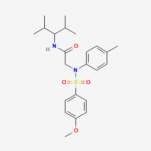 molecular formula C23H32N2O4S B4888343 N-(2,4-DIMETHYLPENTAN-3-YL)-2-[N-(4-METHYLPHENYL)4-METHOXYBENZENESULFONAMIDO]ACETAMIDE 