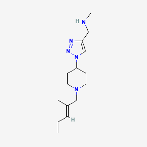 molecular formula C15H27N5 B4888375 N-methyl-1-[1-[1-[(E)-2-methylpent-2-enyl]piperidin-4-yl]triazol-4-yl]methanamine 