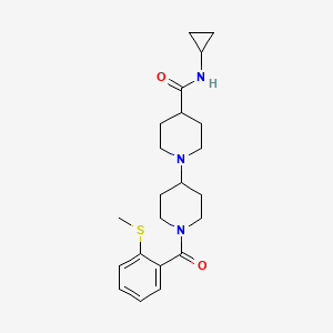 molecular formula C22H31N3O2S B4888427 N-cyclopropyl-1-[1-(2-methylsulfanylbenzoyl)piperidin-4-yl]piperidine-4-carboxamide 