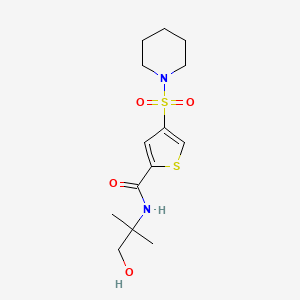 molecular formula C14H22N2O4S2 B4888552 N-(1-hydroxy-2-methylpropan-2-yl)-4-piperidin-1-ylsulfonylthiophene-2-carboxamide 