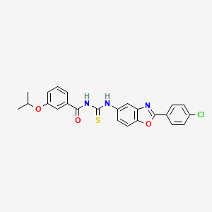 molecular formula C24H20ClN3O3S B4888575 N-{[2-(4-chlorophenyl)-1,3-benzoxazol-5-yl]carbamothioyl}-3-(propan-2-yloxy)benzamide 